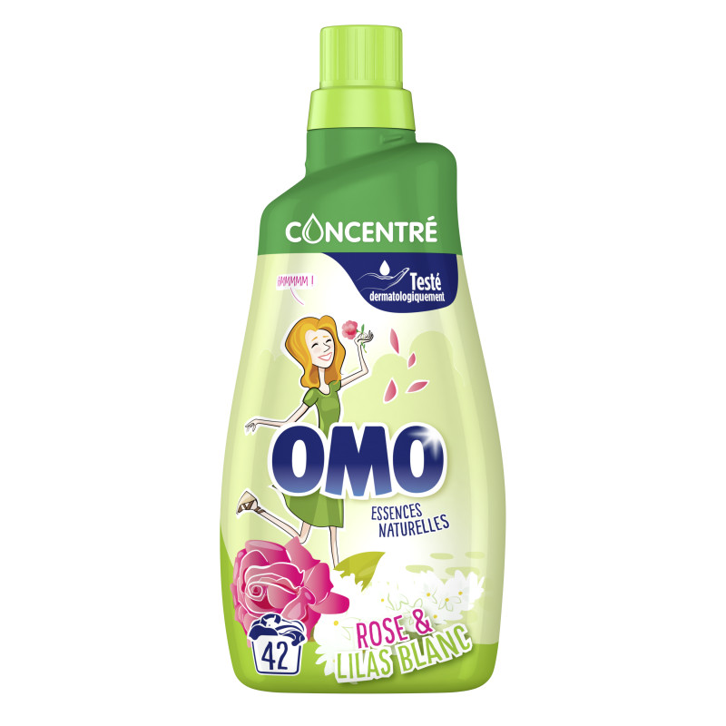 Omo Lessive Liquide Concentrée Rose Lilas Blanc 42 Lavages 1 47L