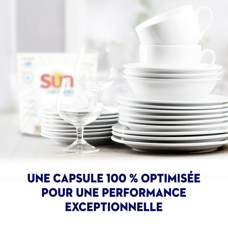 X Capsules Lave Vaisselle Sun Optimum Pure Expert Extra D Graissant