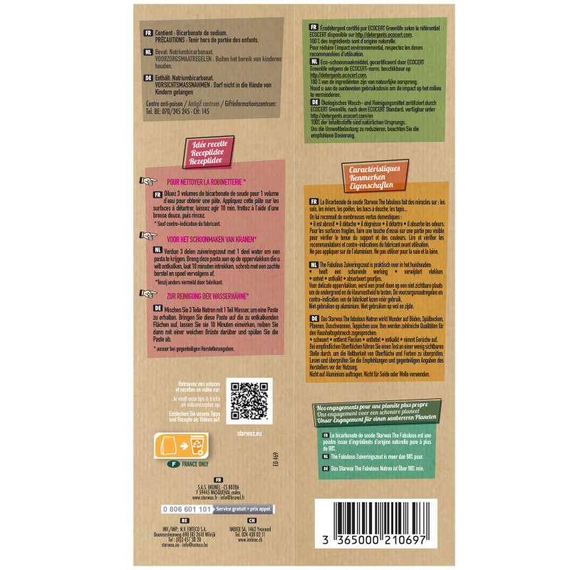 Pack De Starwax Fabulous Bicarbonate De Soude Ecocert Kg