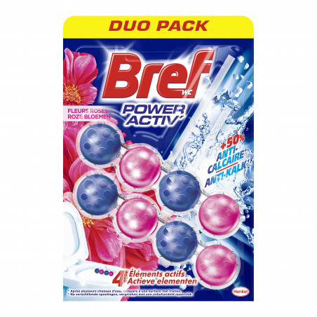 BREF WC Power Activ' Fleurs Roses Duo-Pack