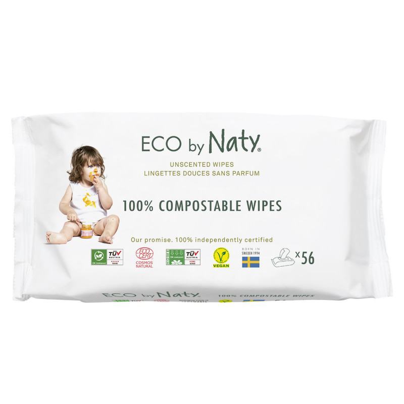 56 Lingettes Bébé compostables