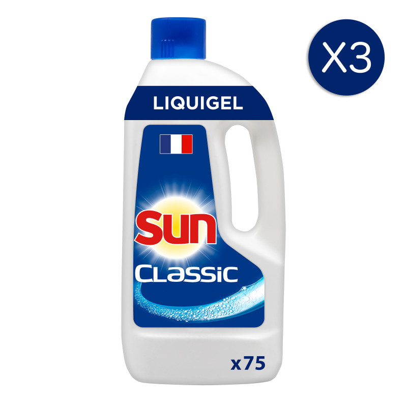 3x75 lavages Liquide de Lavage Sun Classic Efficacité & Brillance (225 lavages)