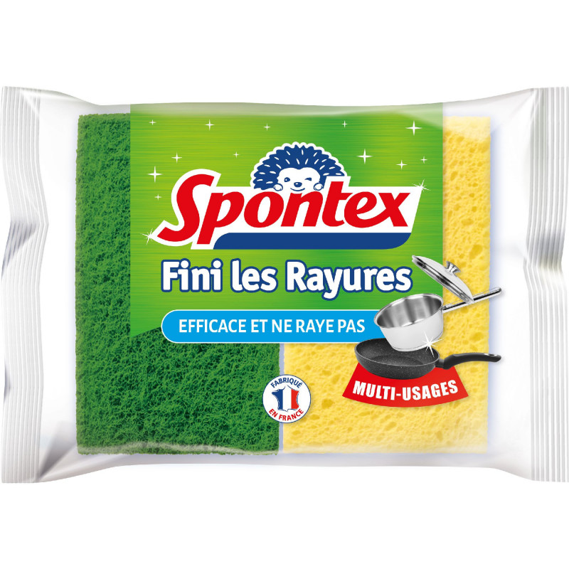 Spontex - 2 Eponges Fini les Rayures