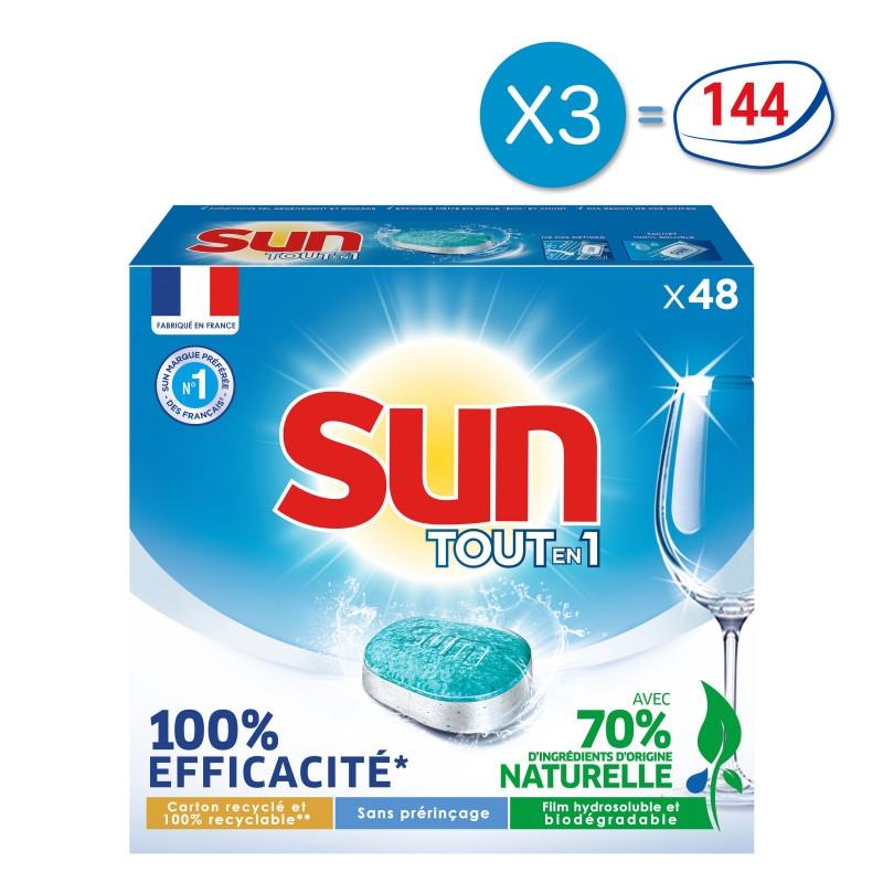 Sun - Tout en 1 Tablettes lave-vaisselle - Regular - 3 x 78
