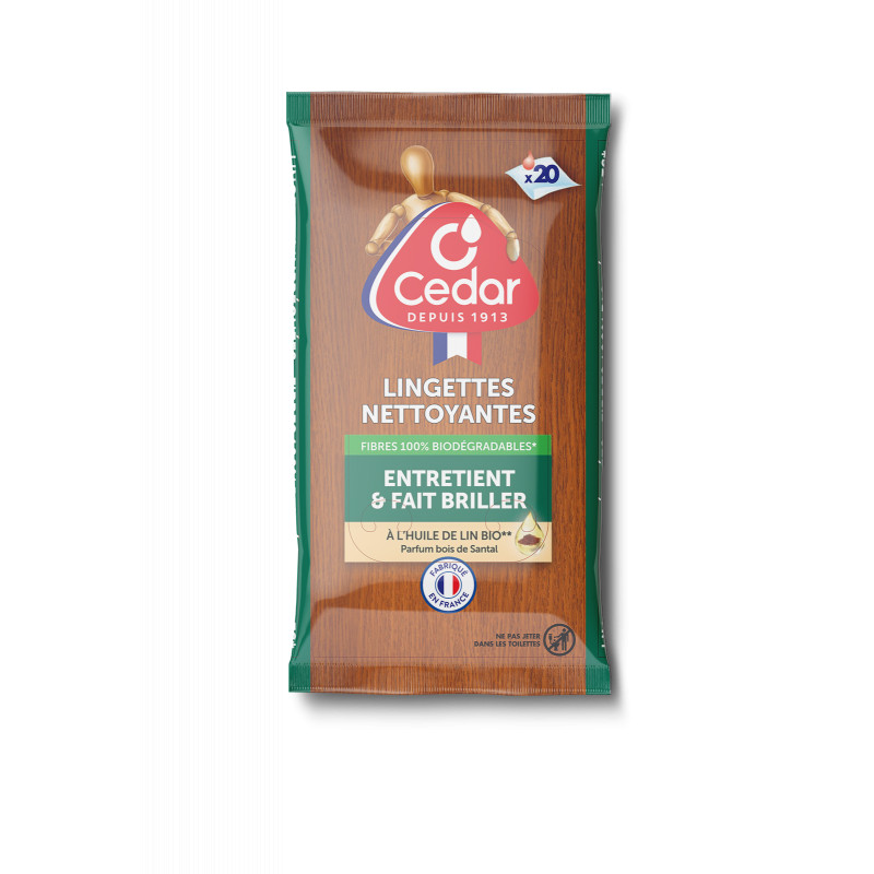 O'Cedar Lingettes Nettoyantes bois x20