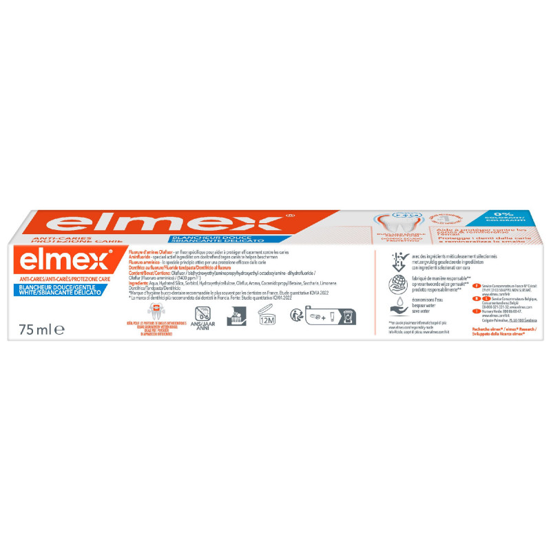 Pack De Elmex Dentifrice Anti Caries Blancheur Douce Bouclier