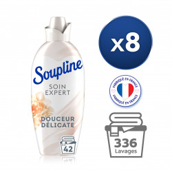 Soupline - Pack de 8 - Soupline Adoucissants concentrés soin expert  couleurs - 42 lavages - 1,08l