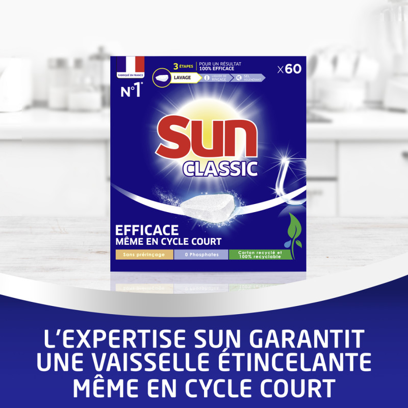 Sun - Pack de 3 - Sun Capsules Lave-Vaisselle Optimum Pure Tout En