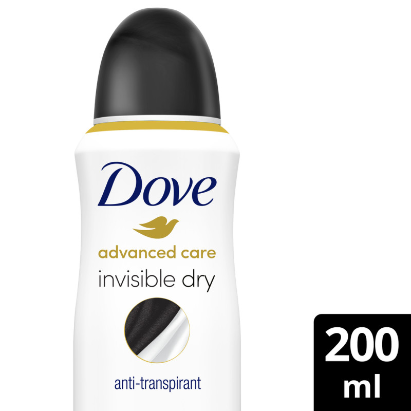 6 Déodorants Dove Spray Anti Transpirant Advanced Care Invisible Dry Lot 6x200ml 9456