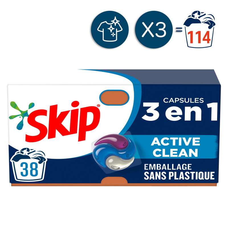 Skip Capsules 3 en 1 - Touche de Cajoline - 24 capsules - Nouvel emballage  cartonné