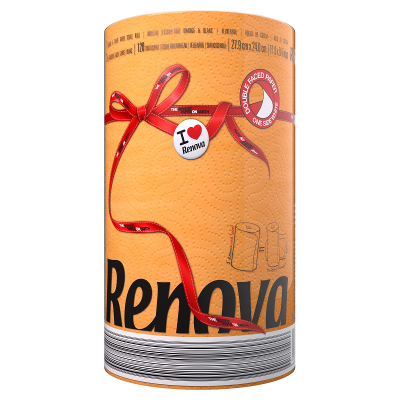 Renova - Pack de 10 rouleaux essuie-tout Red Label Orange