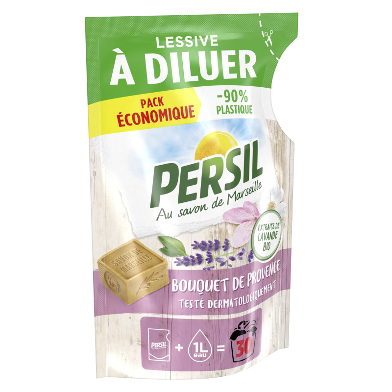 Lessive Persil Pack de 3 - Concentré Lessive Liquide Au Savon de Marseille  37 Lavages - 1,29L