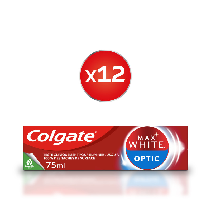 Pack de 12 dentifrices Colgate blancheur instantanée 75ml