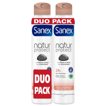 Lot Déodorants Sanex Pierre Alun Peaux Sensibles Spray - 2x200ml