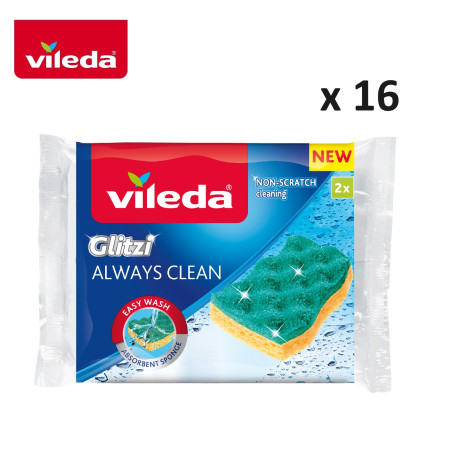 Vileda - Récureurs Glitzi power Inox 2pcs