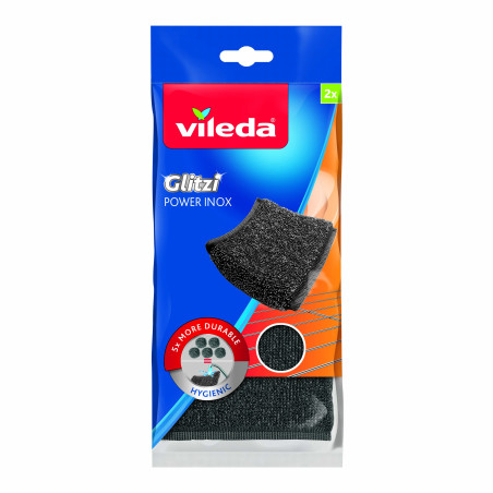 Vileda - Récureurs Glitzi power Inox 2pcs