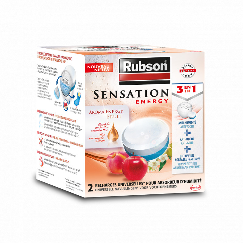 Rubson - Recharge Sensation 3En1 Aroma Energy Fruit Lot De 2 Recharges