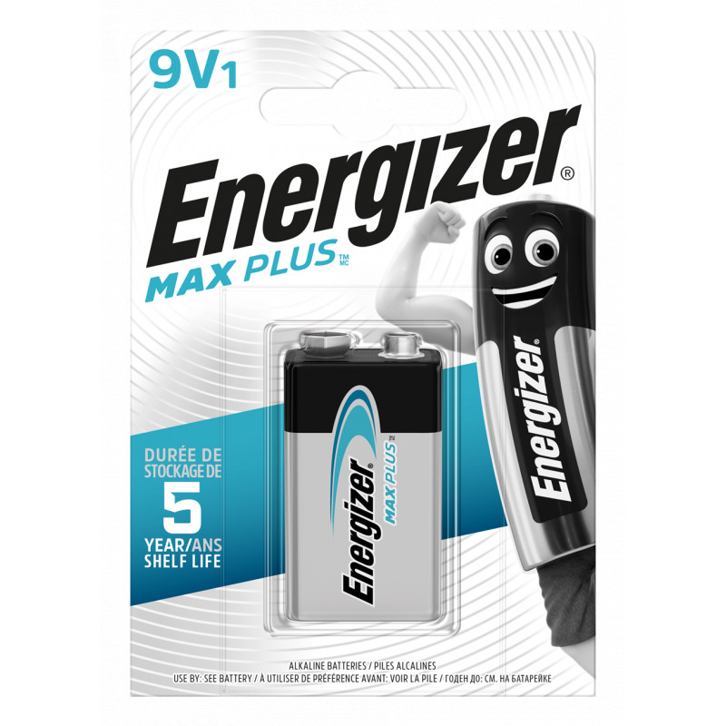 Energizer Max Plus Alcaline 9V, pack de 1 Pile