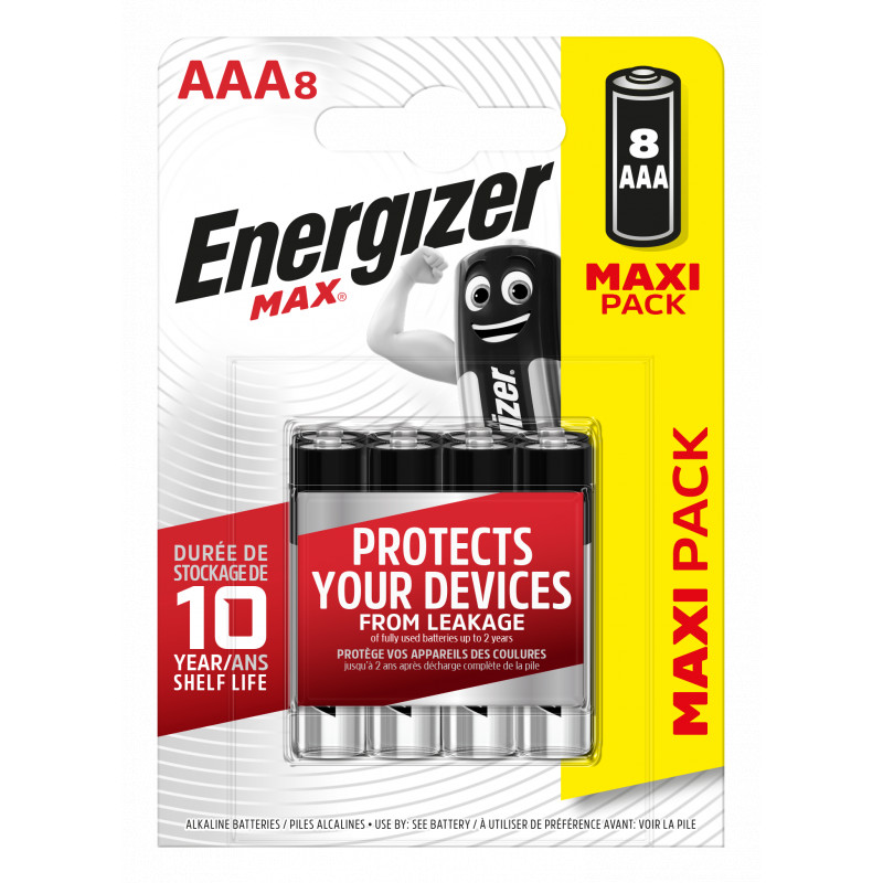 Energizer - Blister de 8 Piles - ENR Max E92 - AAA - Piles Alcalines