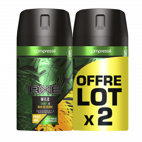 Axe Déodorant Homme Bois de Cèdre Lot 2x100ml