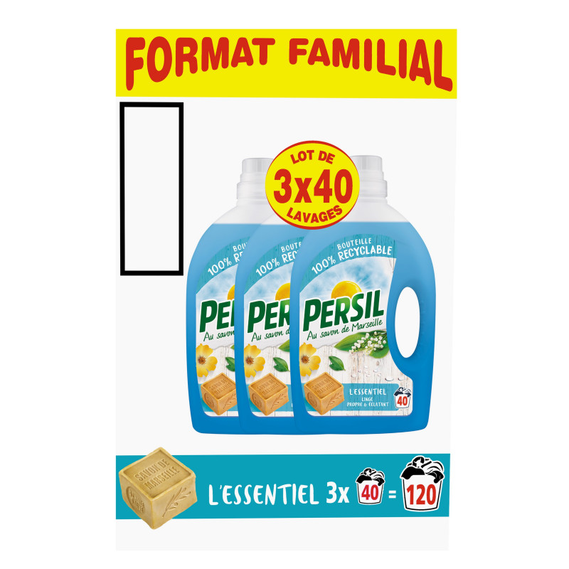 Persil Lessive Liquide l'Essentiel 2,6l 52 Lavages Lot de 2 - 5200 ml