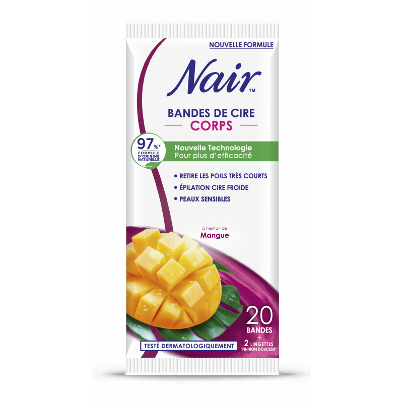 Nair - Bandes de cire froide jambes mangue