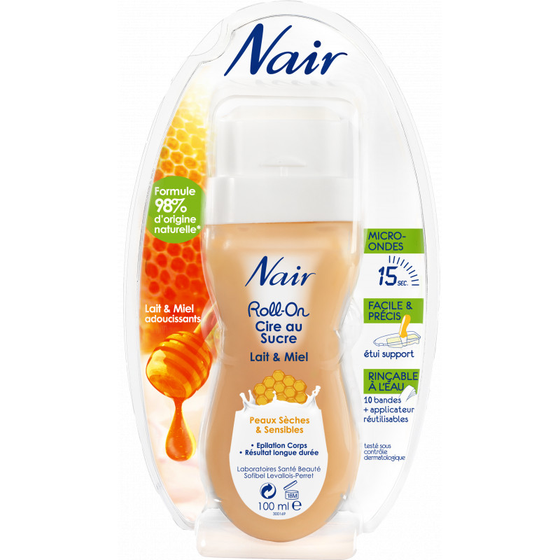 Nair - Roll-On cire au sucre "lait & miel"